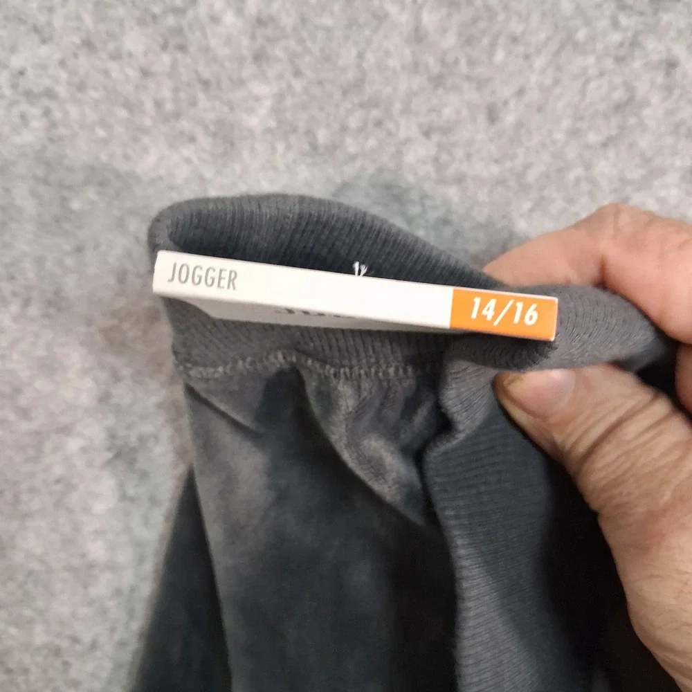 Justice Joggers Girls 14/16 Gray Velour Lace Up Activewear Rose‎ Gold Logo 0455